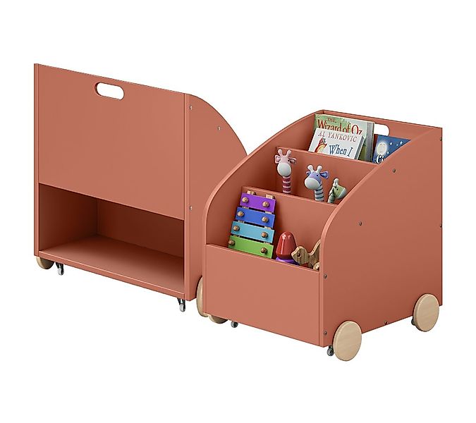 Bellabino Kinderregal Towy mit Rollen und Geheimfach, Spielzeugregal Bücher günstig online kaufen