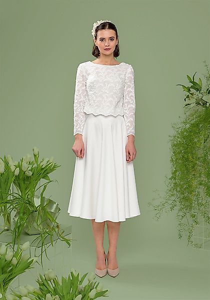 Zweiteiliges Brautkleid Langarm Top Lily-alyssien günstig online kaufen