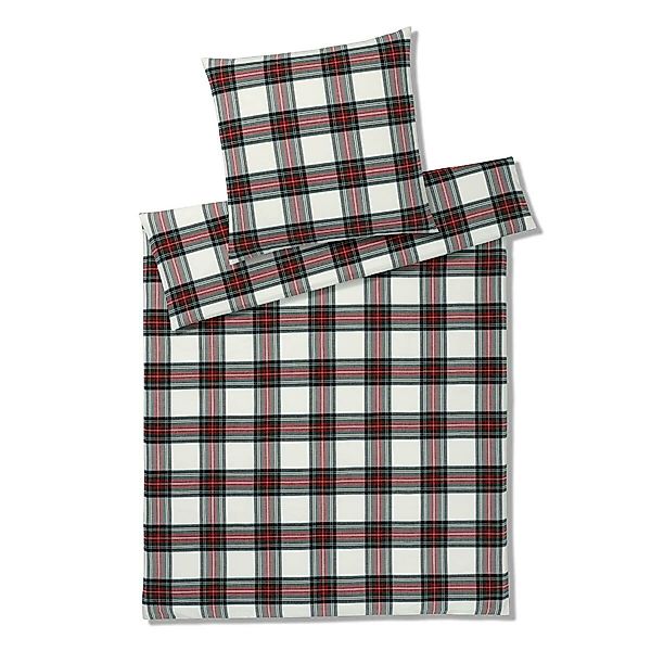 Elegante Flanell Bettwäsche Westminster 2666-1 Kariert Rot 135x200 günstig online kaufen