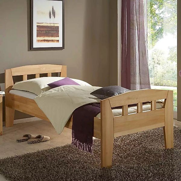 Altersgerechtes Bett aus Buche Massivholz 47 cm Einstiegshöhe günstig online kaufen