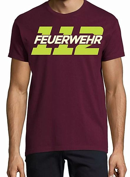 Youth Designz Print-Shirt 112 Feuerwehr Herren T-Shirt mit lustigen Logo fü günstig online kaufen