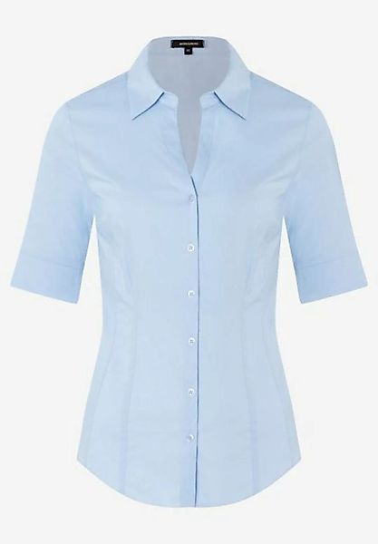 MORE&MORE Kurzarmbluse Baumwoll/Stretch Bluse hellblau günstig online kaufen