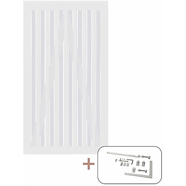 Einzeltor Nagano Nadelholz Weiß 100 cm x 180 cm günstig online kaufen