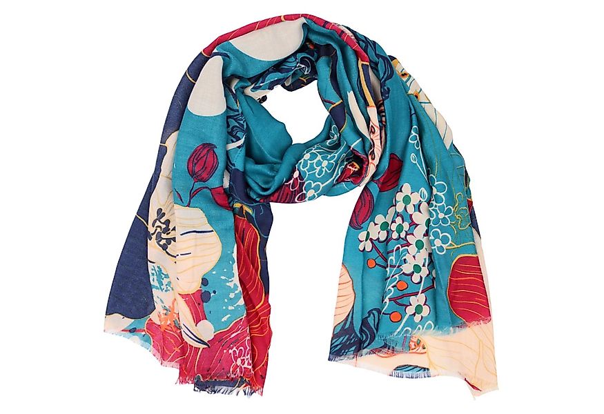 MIRROSI Modeschal Weich XXL ca.85x180cm Schal Bunt Blumen, (Kollektion Herb günstig online kaufen