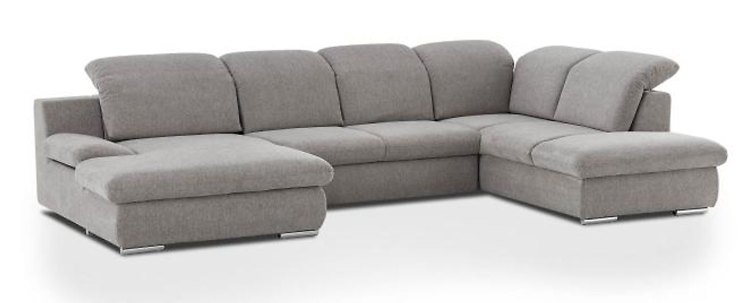 U Sofa mit Schlaffunktion und Bettkasten Taupe 353 cm breit ISONA von Cotta günstig online kaufen