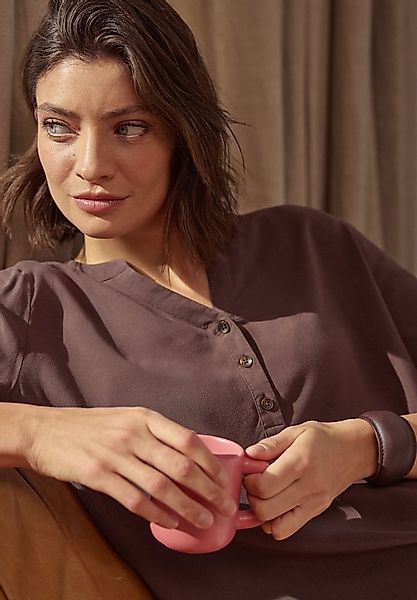 CECIL Shirtbluse mit geschlitztem Rundhalsausschnitt günstig online kaufen