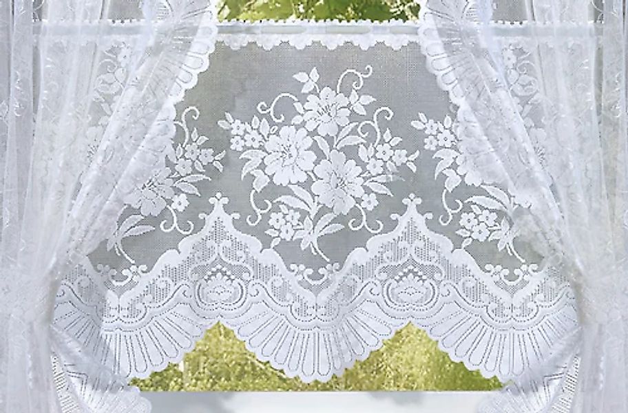 Weckbrodt Scheibengardine »Siena«, (1 St.), Bistro, Jacquard, floral, halbt günstig online kaufen