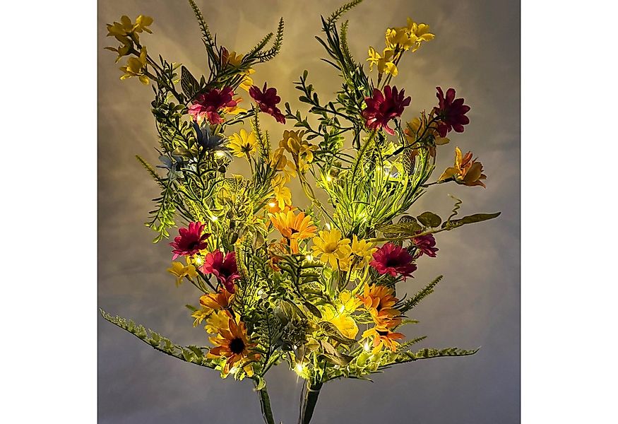 Kunstzweig 2 Deko Zweige mit künstlichen Blüten und 30 LED Lichtern inkl. T günstig online kaufen