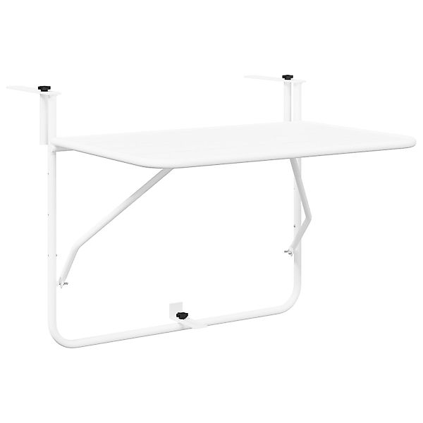 vidaXL Gartentisch Balkontisch Weiß Metall Mittel günstig online kaufen