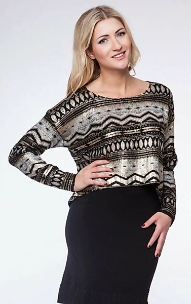 Passioni Strickpullover in lockerer Passform mit gold- und silberfarbenem A günstig online kaufen