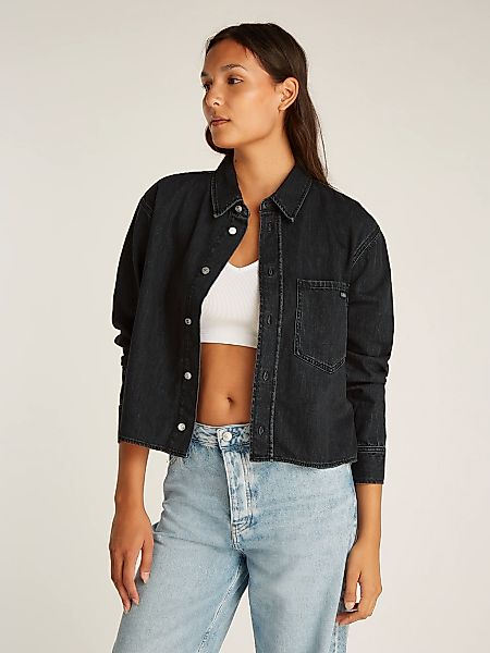 Calvin Klein Jeans Jeansbluse "CROPPED DAD DENIM SHIRT", in schwarzer Wasch günstig online kaufen