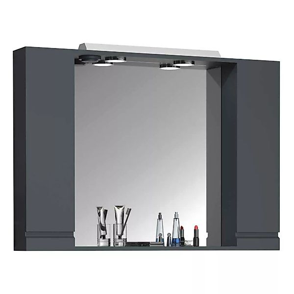 Spiegelschrank Anthrazit incl. Beleuchtung 71 cm hoch 100 cm breit günstig online kaufen