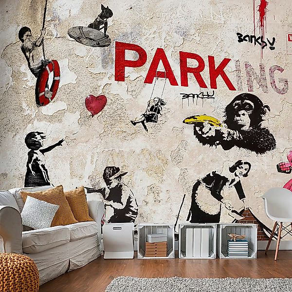 home24 Fototapete Graffiti Collage (Banksy) günstig online kaufen
