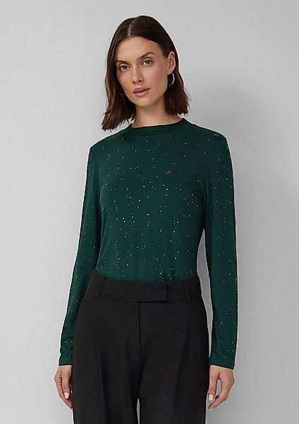 s.Oliver Langarmshirt T-Shirt Langarm-Shirt aus Viskose-Jersey mit Schmucks günstig online kaufen