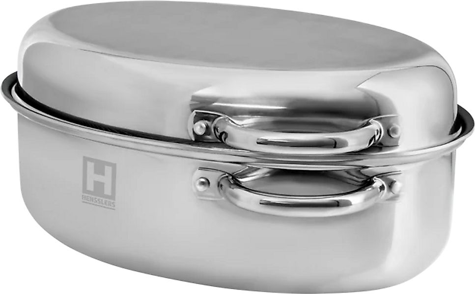 HENSSLERS Bräter »HENSSLERS Bräter Deluxe, 9L«, Edelstahl, (2 tlg.), 3-Schi günstig online kaufen