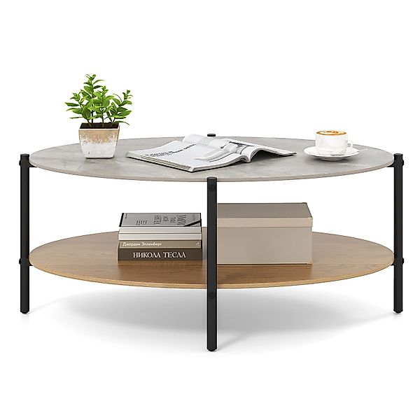COSTWAY Couchtisch, mit 2 Ablage, Wohnzimmertisch günstig online kaufen