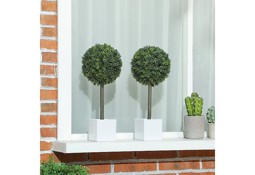 Kunstpflanze 45cm hoch Buchsbaum, HOMCOM, Höhe 45 cm, für Wohnzimmer Schlaf günstig online kaufen