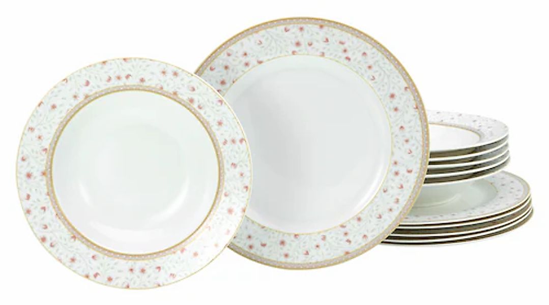 CreaTable Tafelservice »Emilja, Tafel-Service 12-tlg« Blumendekor günstig online kaufen