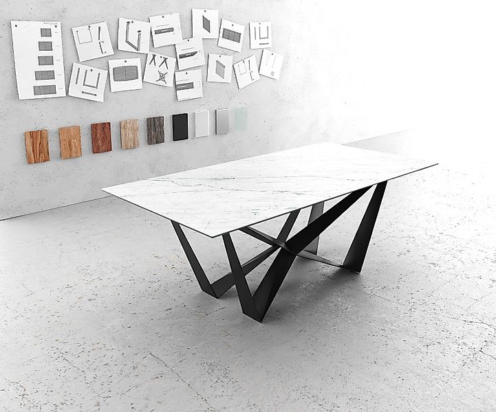 DELIFE Esstisch Edge, Keramik Laminam®Statuarietto Weiß günstig online kaufen