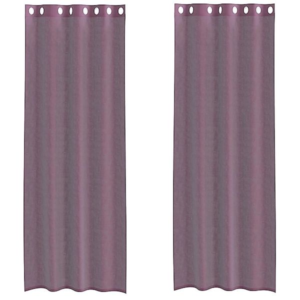 vidaXL Voile Vorhänge mit Ösen 2 Stk Lila 140x300 cm 4102106 günstig online kaufen