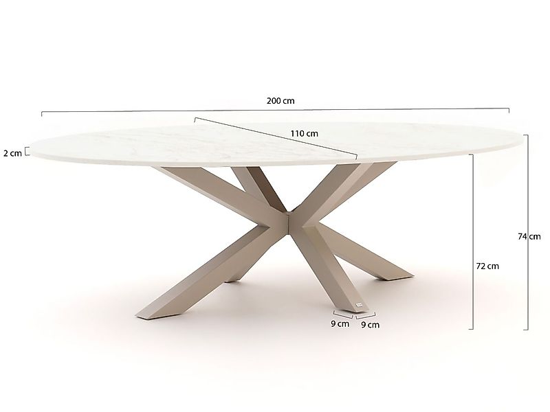 Bellagio Induno Ellips Gartentisch 200x100 cm günstig online kaufen