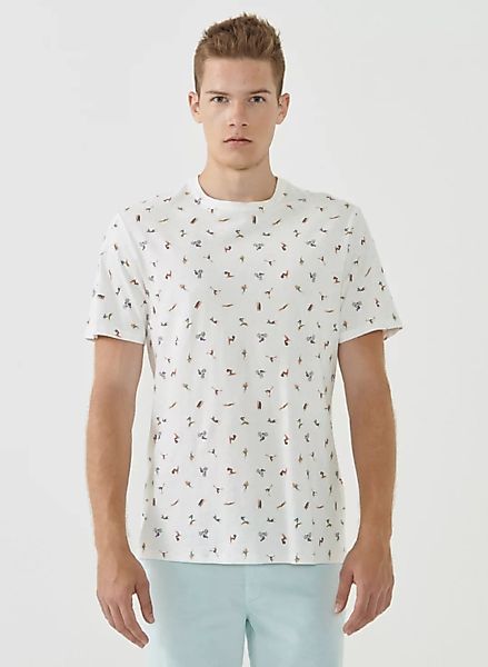 T-shirt Aus Bio-baumwolle Mit Allover-print günstig online kaufen