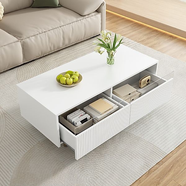 KLAM HOME Couchtisch Couchtisch mit gold-weißen günstig online kaufen