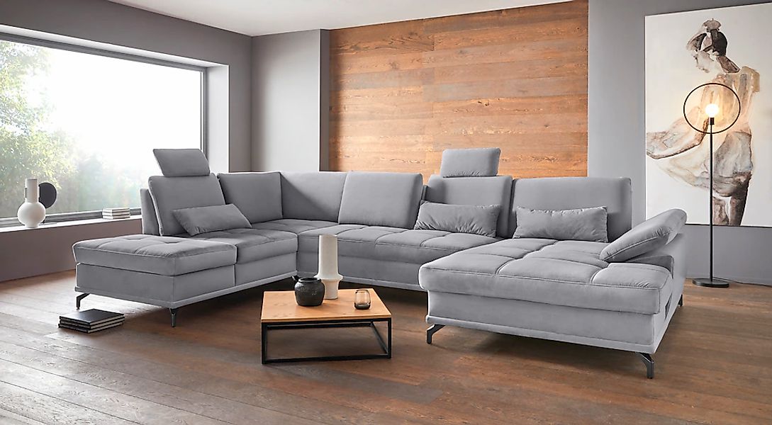 OTTO home Wohnlandschaft "Costello U-Form, B: 363 cm mit Sitztiefen-, Armte günstig online kaufen