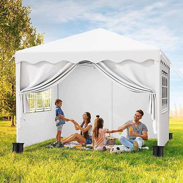 TLGREEN Faltpavillon Gartenpavillon Höhenverstellbar, mit 4 günstig online kaufen