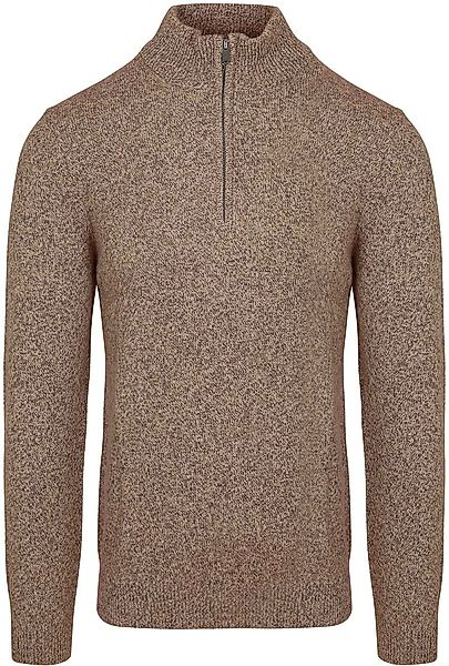 Profuomo Half Zip Pullover Lammwolle Melange Camel - Größe M günstig online kaufen