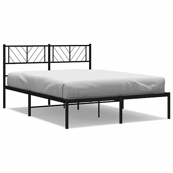 vidaXL Bettgestell mit Kopfteil Metall Schwarz 135x190 cm Modell 101884440 günstig online kaufen