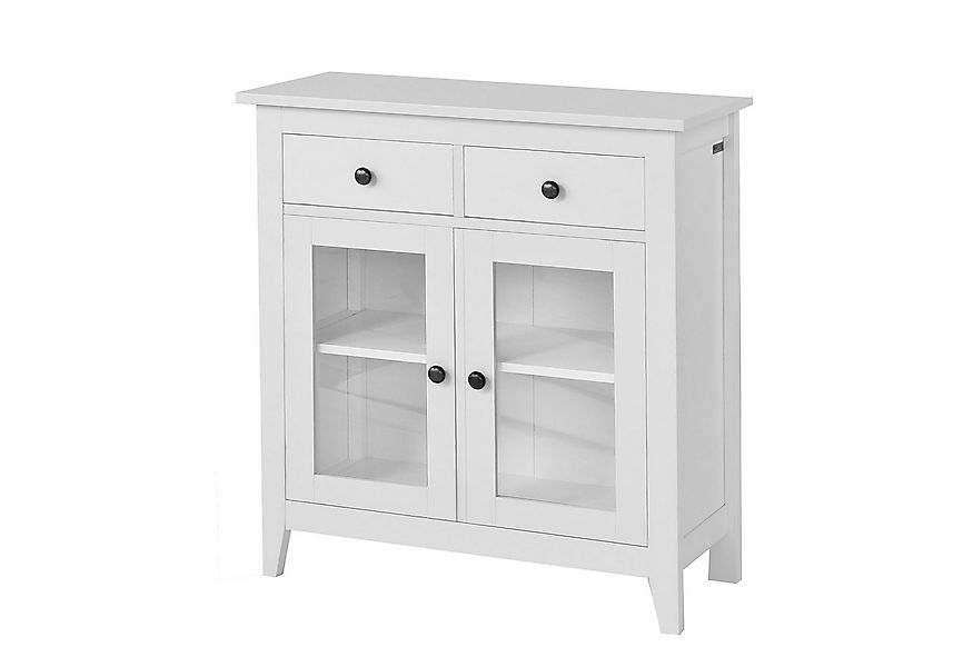 SoBuy Sideboard FSB05, Küchenschrank mit 2 Schubladen und 2 Glastüren günstig online kaufen