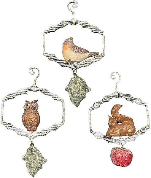 Myflair Möbel & Accessoires Dekohänger Weihnachtsdeko (Set, 3 St), mit Tier günstig online kaufen