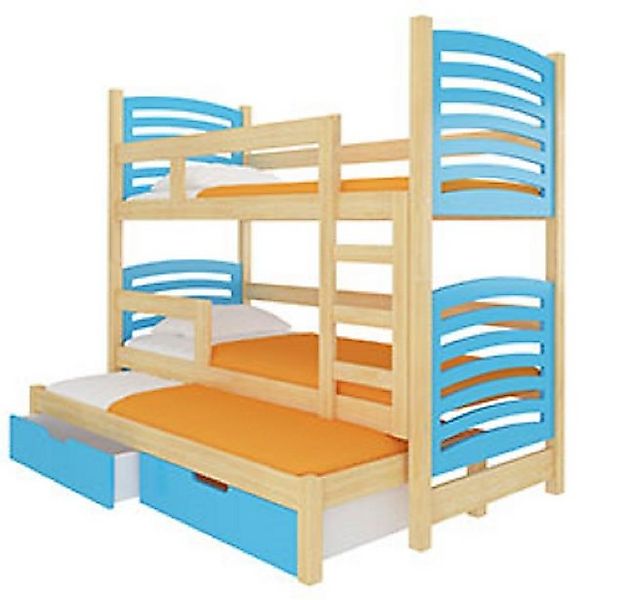 Hochbett SORIA (Etagenbett mit 3 Schlafgelegenheiten) Farbe wählbar günstig online kaufen