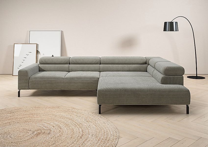 Places of Style Ecksofa "Antonelli, L-Form, inkl. Kopfteilverstellung, Brei günstig online kaufen
