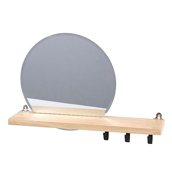 Urban Living Wandspiegel Holzregal mit Rundspiegel günstig online kaufen