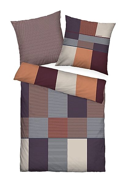 TOM TAILOR Bettwäsche Satin-Wende-Bettwäsche KARO, Koralle, günstig online kaufen