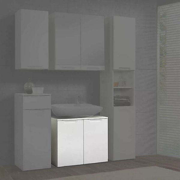 Waschbeckenunterschrank Mailand weiß weiß Hochglanz B/H/T: ca. 70x60x35 cm günstig online kaufen