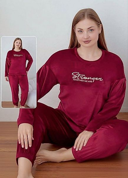 fashionshowcase Schlafanzug Damen Hausanzug aus Samt - Pyjama Set für Herbs günstig online kaufen