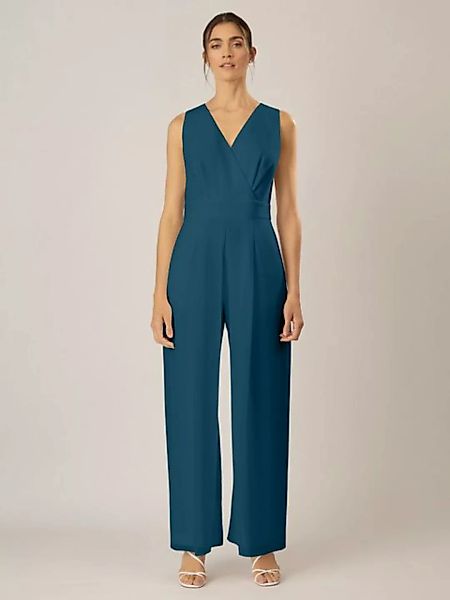 Apart Jumpsuit im Materialmix aus einer leicht strukturierter Ware und Chif günstig online kaufen