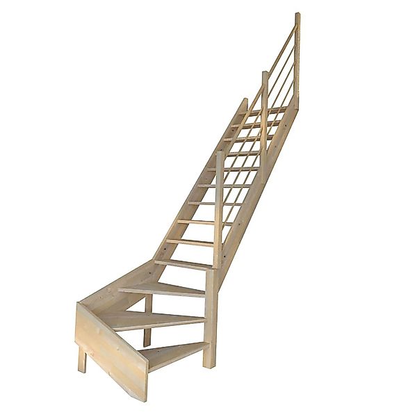 StarWood Treppe Korfu Fichte Gewendelt Rechts Holz-Design-Geländer günstig online kaufen