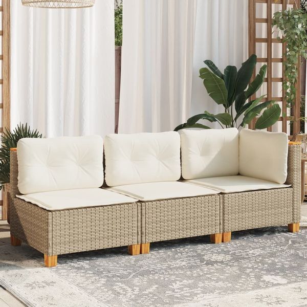 vidaXL Loungesofa Gartensofa mit Kissen 3-Sitzer günstig online kaufen