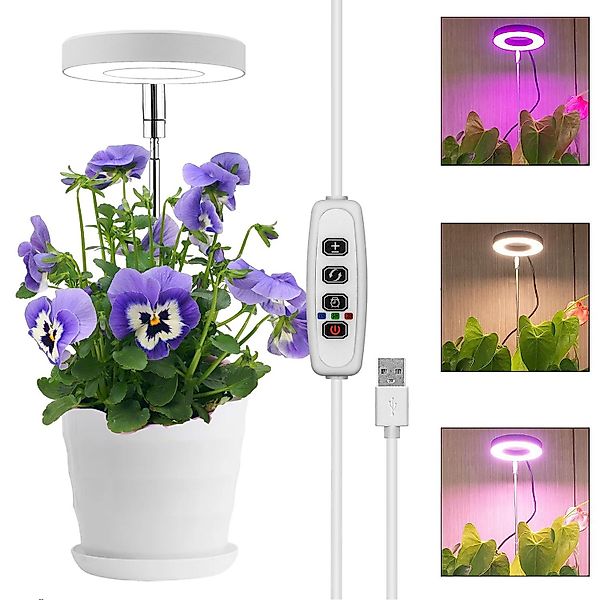 Rosnek Pflanzenlampe Plug-in, einstellbare Höhe, 3Modi, günstig online kaufen