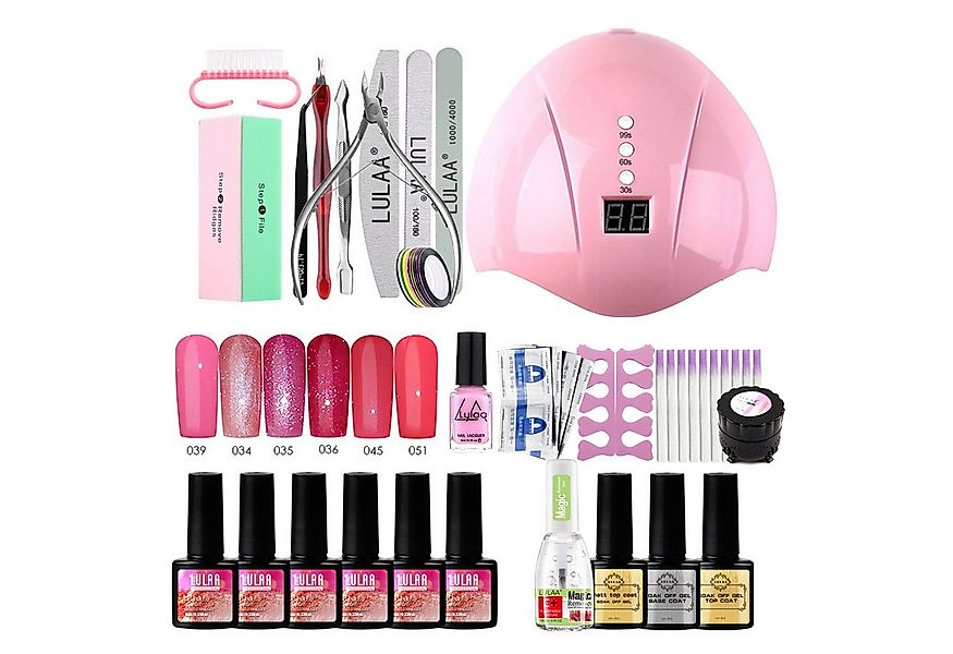 KINSI Nagellack-Set Nagellack Set 6 Farben+UV/LED Lampe,Komplettes Maniküre günstig online kaufen