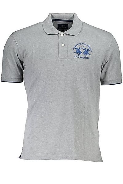 La Martina Poloshirt Graues Herren Kurzarm-Poloshirt mit Stickerei & günstig online kaufen