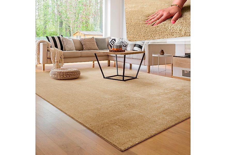 Paco Home Teppich Cadiz 630, rechteckig, Höhe: 14 mm, Uni-Farben, besonders günstig online kaufen