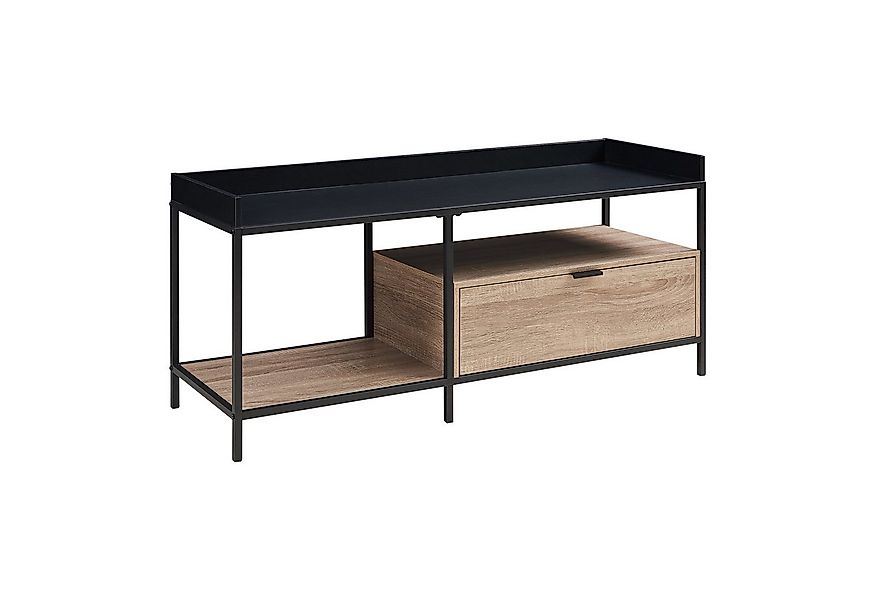 en.casa TV-Schrank »Belana« 120x40x54 cm mit Schublade Metallgestell Schwar günstig online kaufen