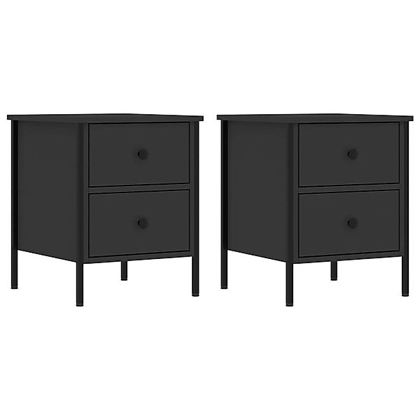 vidaXL Nachttische 2 Stk, Schwarz 40x42x50 cm Holzwerkstoff 825984 günstig online kaufen