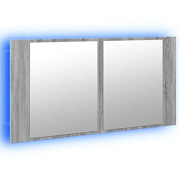 vidaXL LED-Spiegelschrank Grau Sonoma 90x12x45 cm Acryl 834968 günstig online kaufen