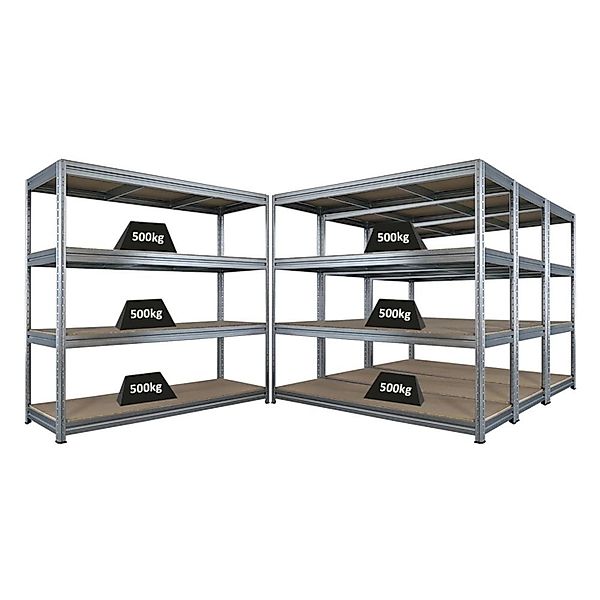 PROREGAL Mega Deal 4x Schwerlastregal Dino HxBxT 180x200x60cm 4 Spanplatten günstig online kaufen